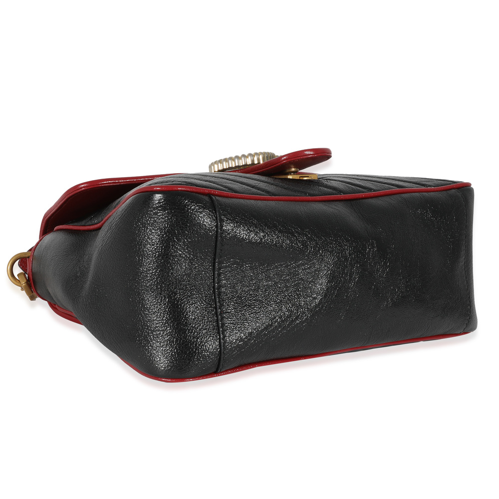 Gucci Black Quilted Leather GG Marmont Small Torchon Top Handle - Picture 7 of 7
